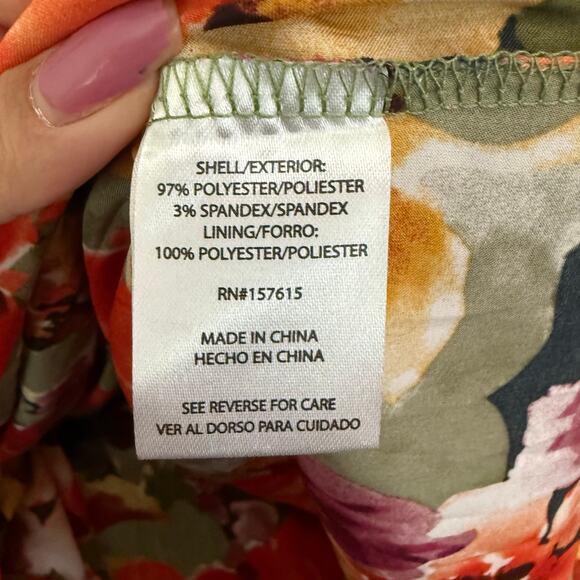 Nicole Miller satin watercolor floral maxi dress sleeveless racerback pockets S - Picture 5 of 14